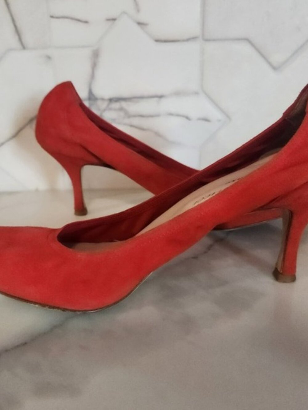 Canto‎ De Ricci Italy Suede Pointed Toe Kitten Heel Pumps Size 39 Christmas - Picture 6 of 8